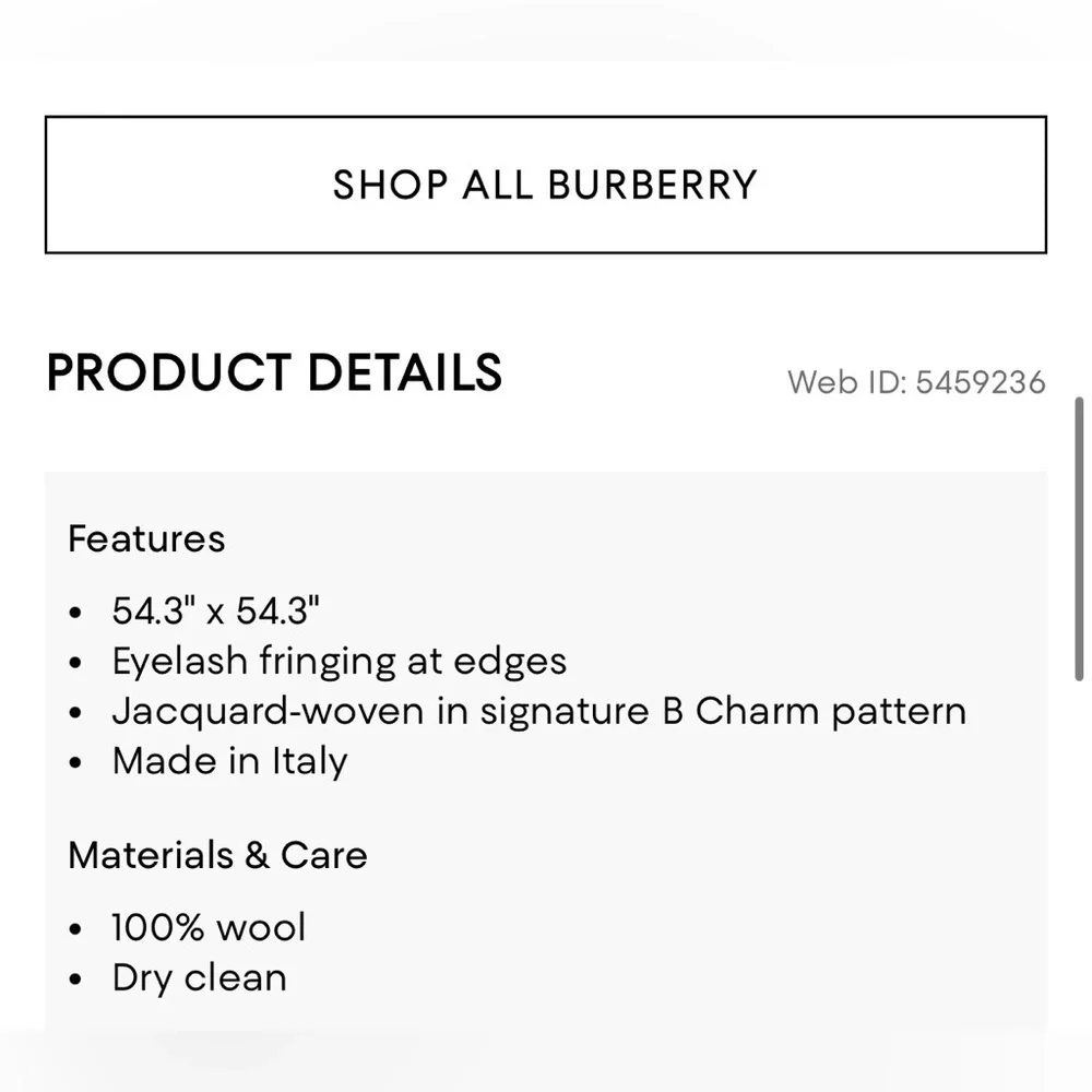 Burberry Unisex B Charm Lightweight Square Wool Scarf NWOT in slipper